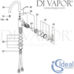 Ideal Standard Silver Basin Mixer Rim Mounted Single Lever Tap Spare Parts - IDL DV 275